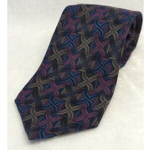 J. Garcia Neck Tie 100% Silk Curves and Lines‎ Collection Ten Geometric Swirl